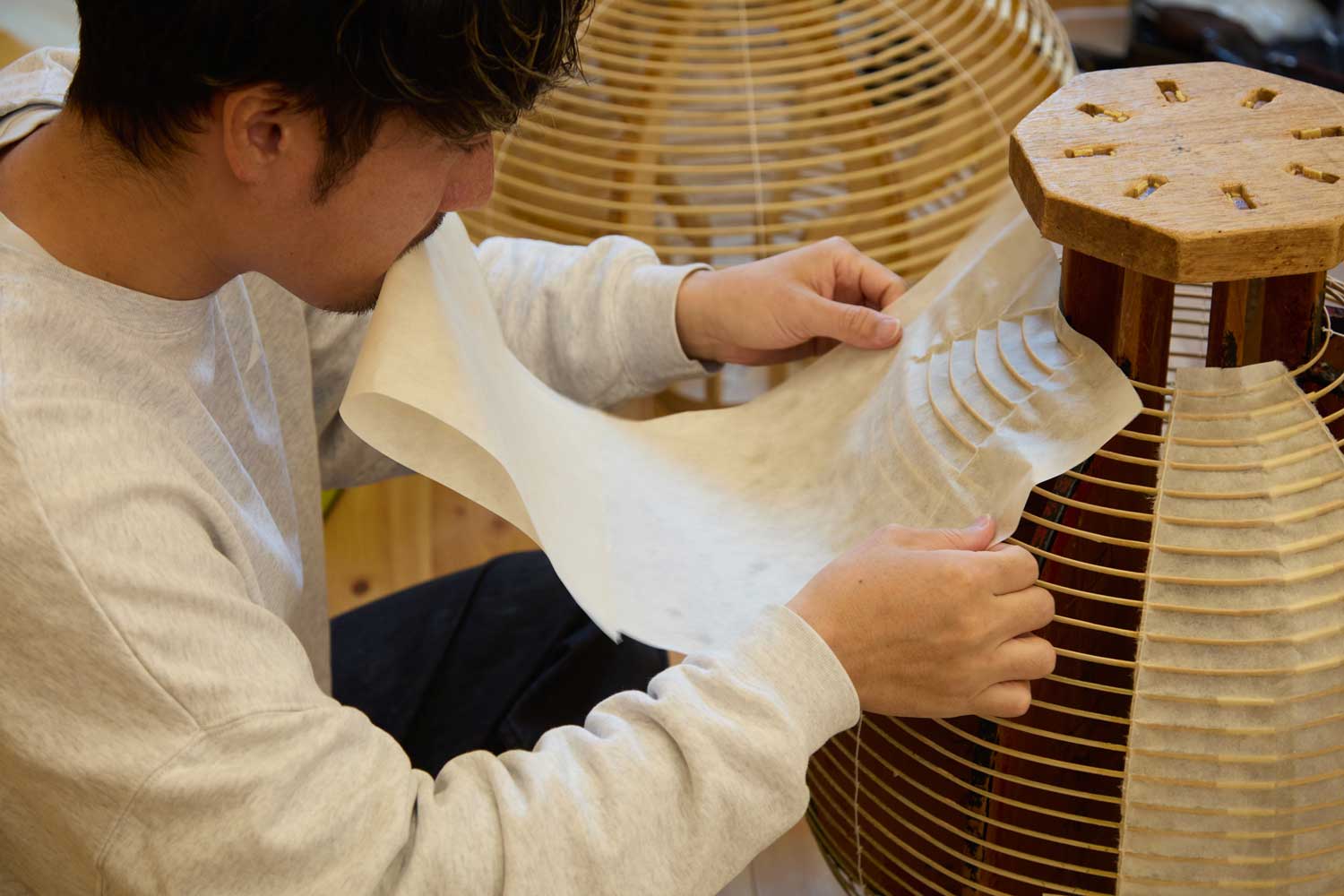 Lamp maker Ryo Kojima