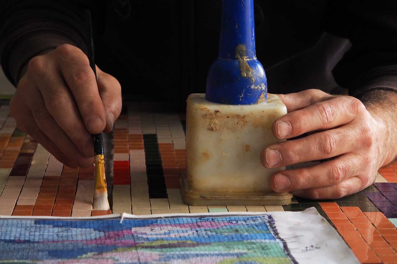 Mosaic maker Carlos Ballesteros
