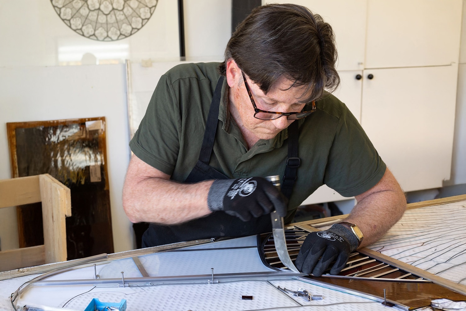 Stained glass maker Geoffrey ​Wallace