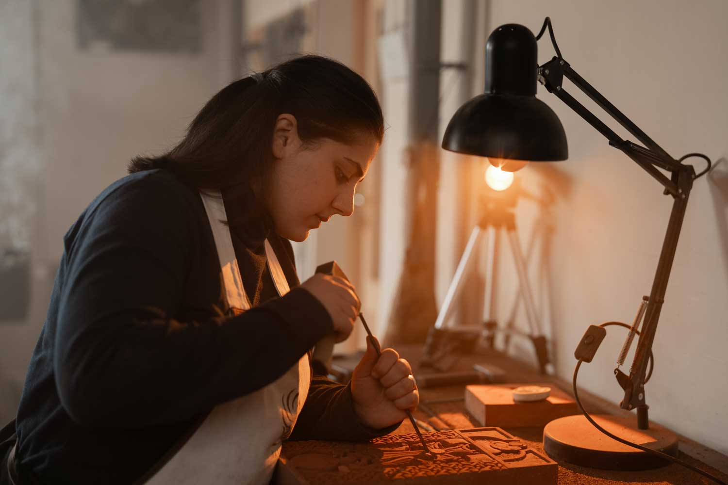 Stone carver Narine Poladyan