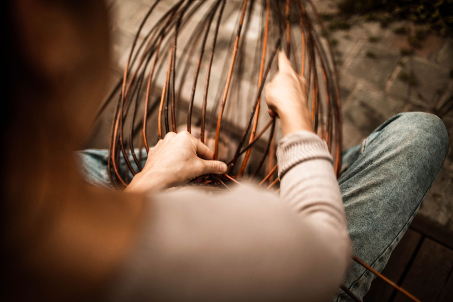 Marion Bui Wicker sculpting