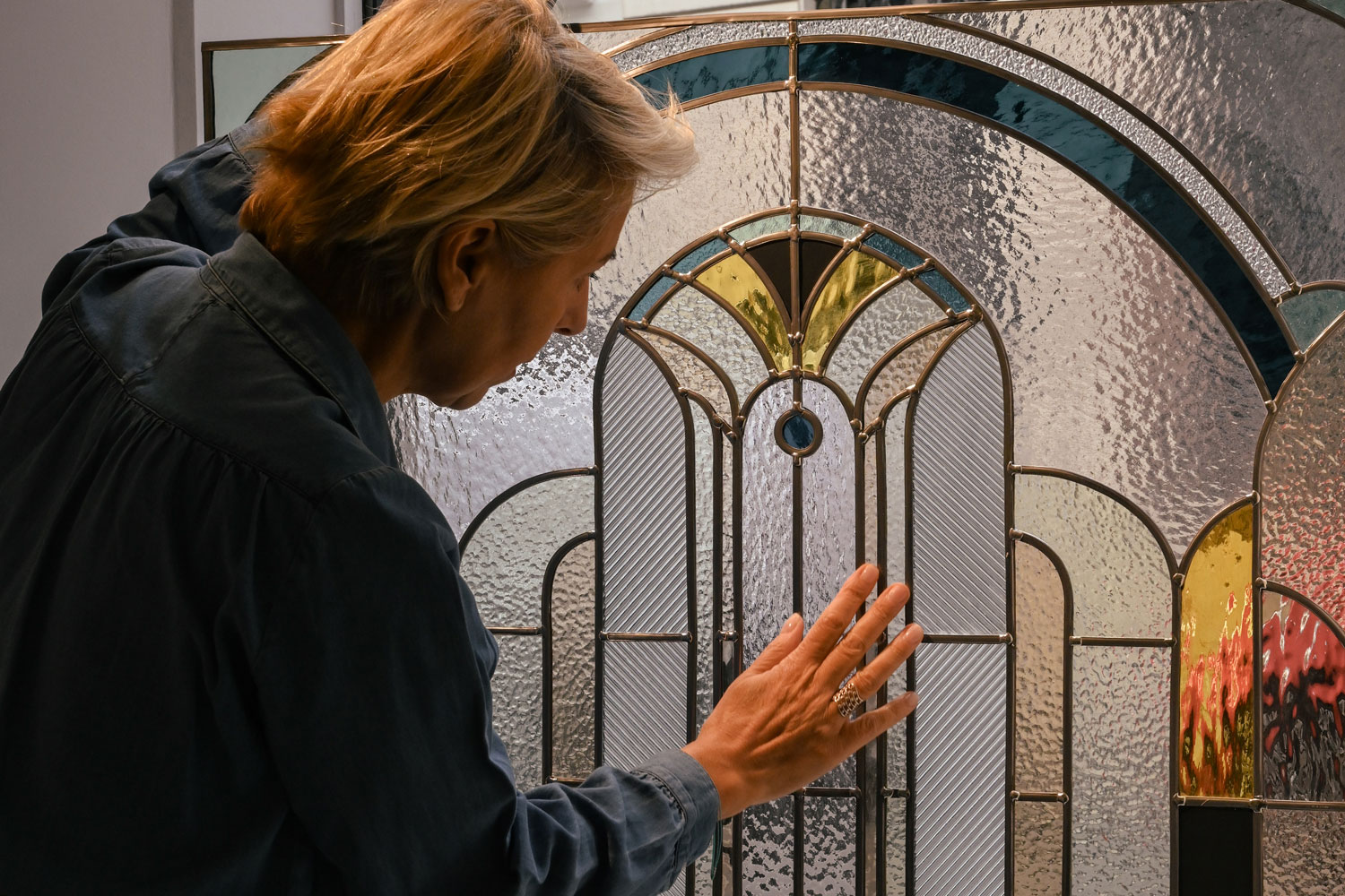 Marie-Pierre Bouaziz Stained glass making