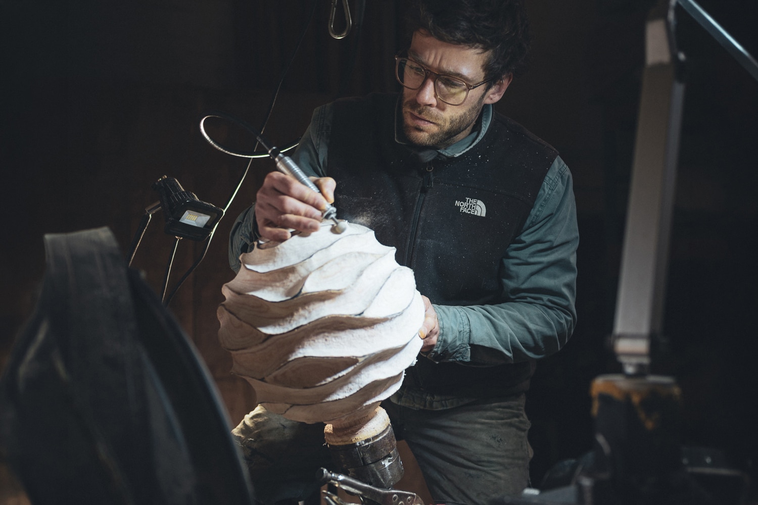 Wood sculptor Oliver Chalk