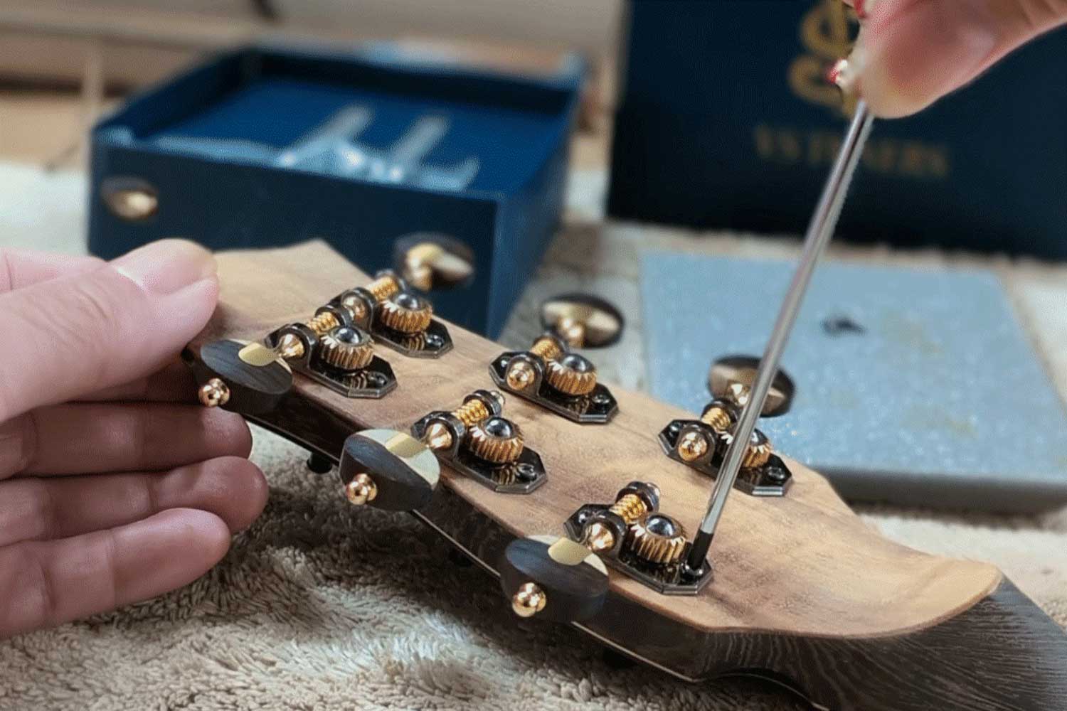 An acoustic guitar-building workshop in Singapore