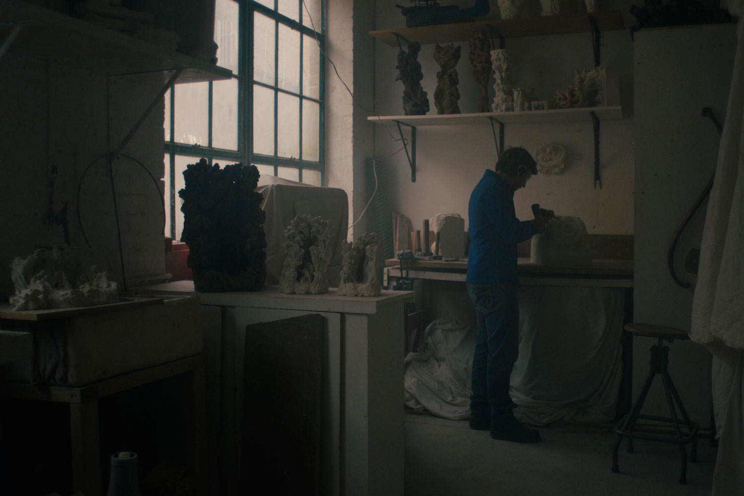 Edgar Ward Stone sculpting