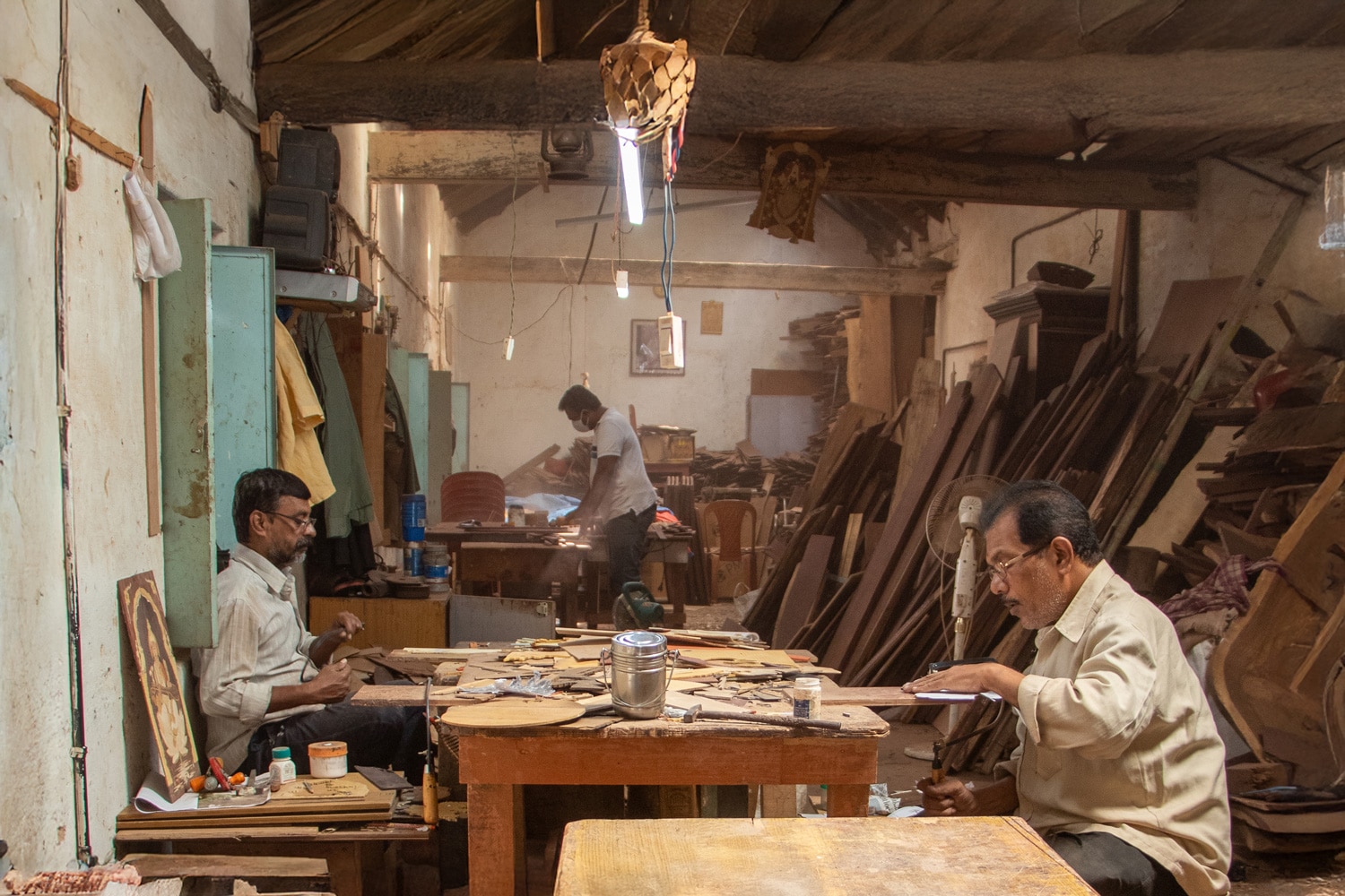 Wood marquetry maker Suresh Mohan