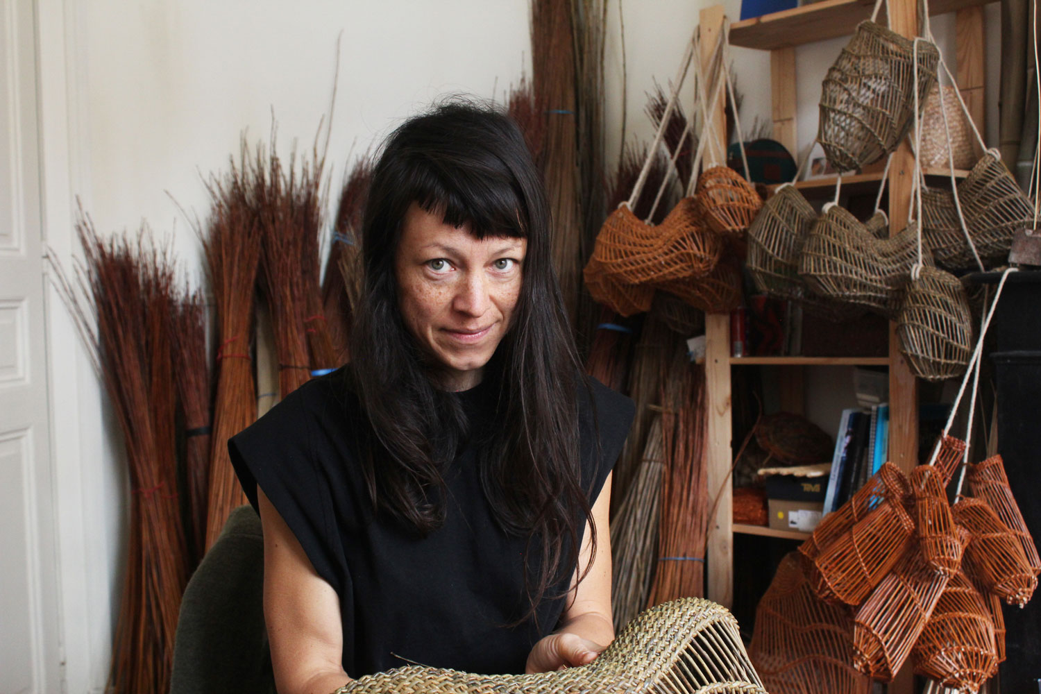 Marion Bui Wicker sculpting