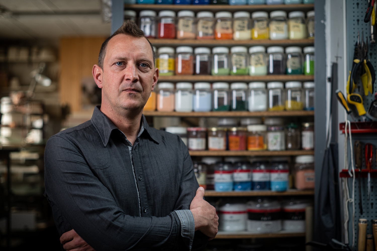 Glass sculptor Florian Rosier
