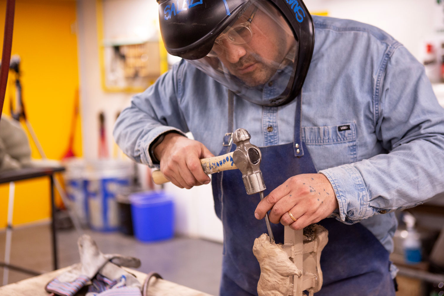 David Constantino Salazar Bronze sculpting