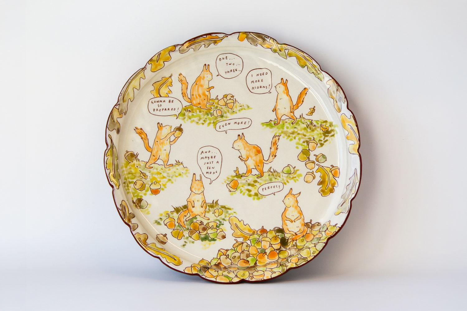 Celia Feldberg Collecting Acorns Platter