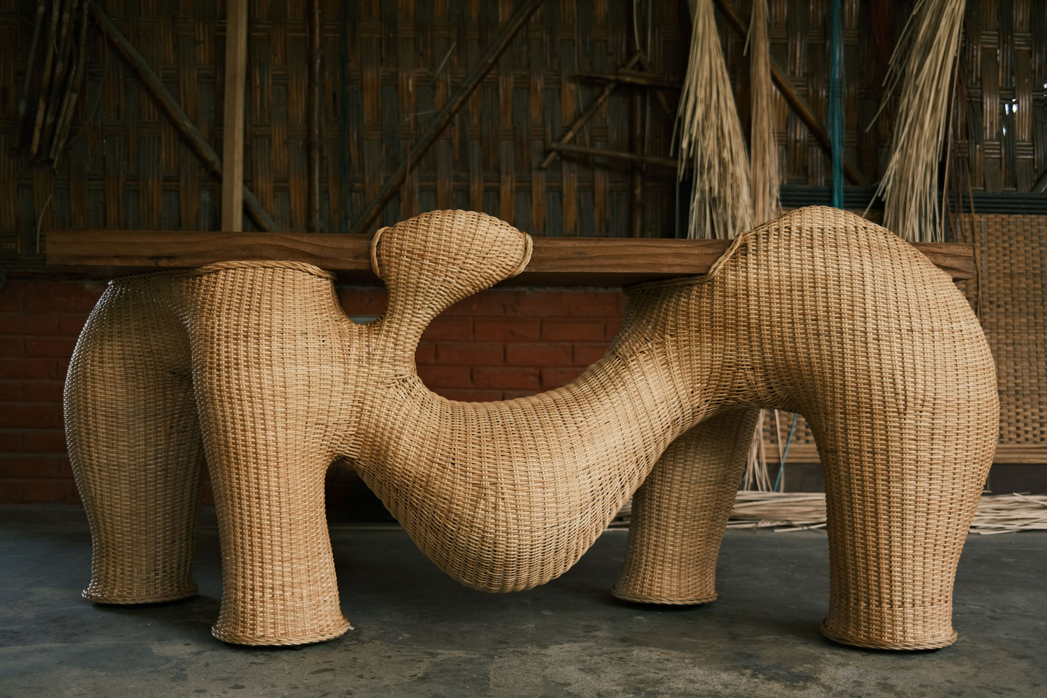 Wicker sculptor Ajay Gour