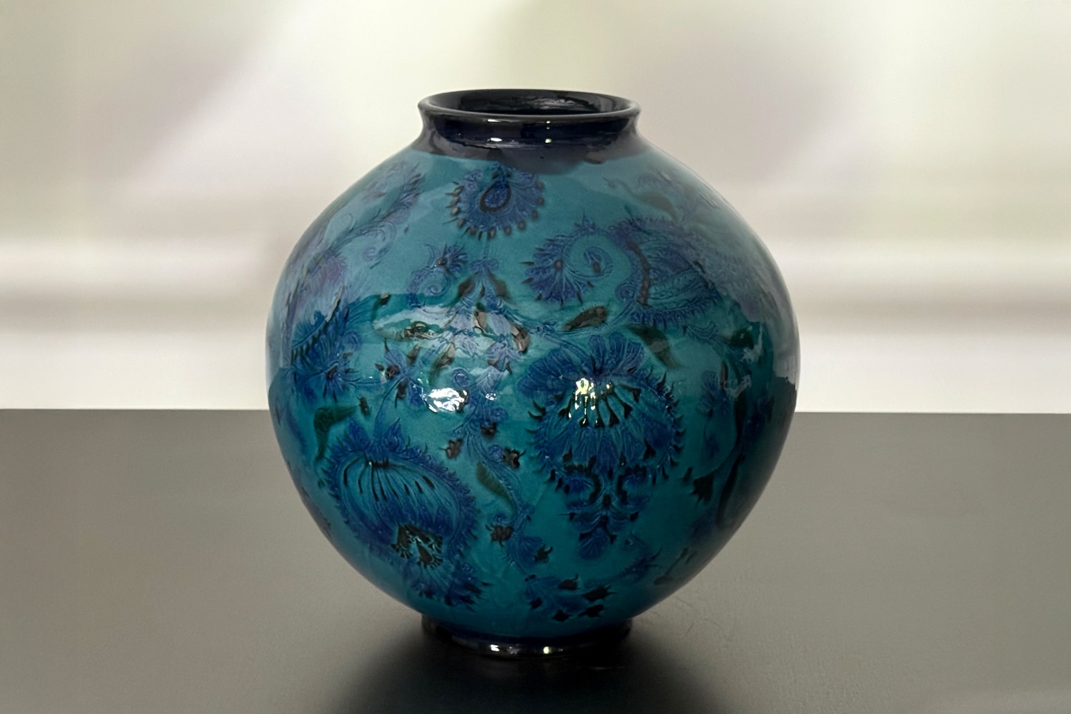 Sanjar Kubaev Azure (Kallik) Moonjar; Blossoms on Water