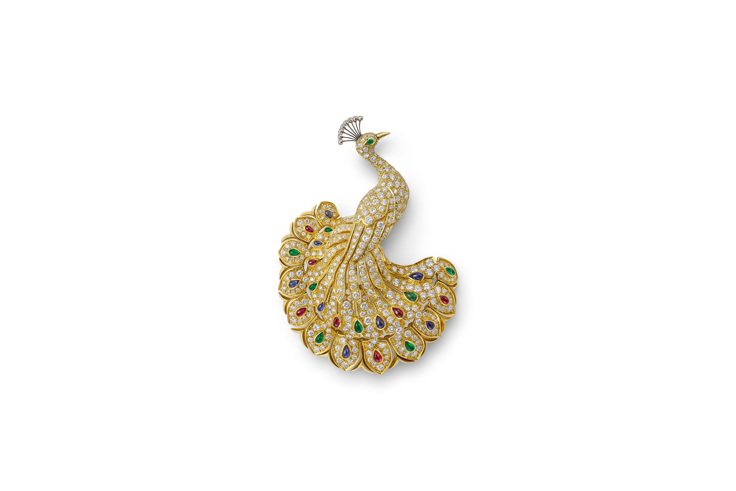 Peacock brooch