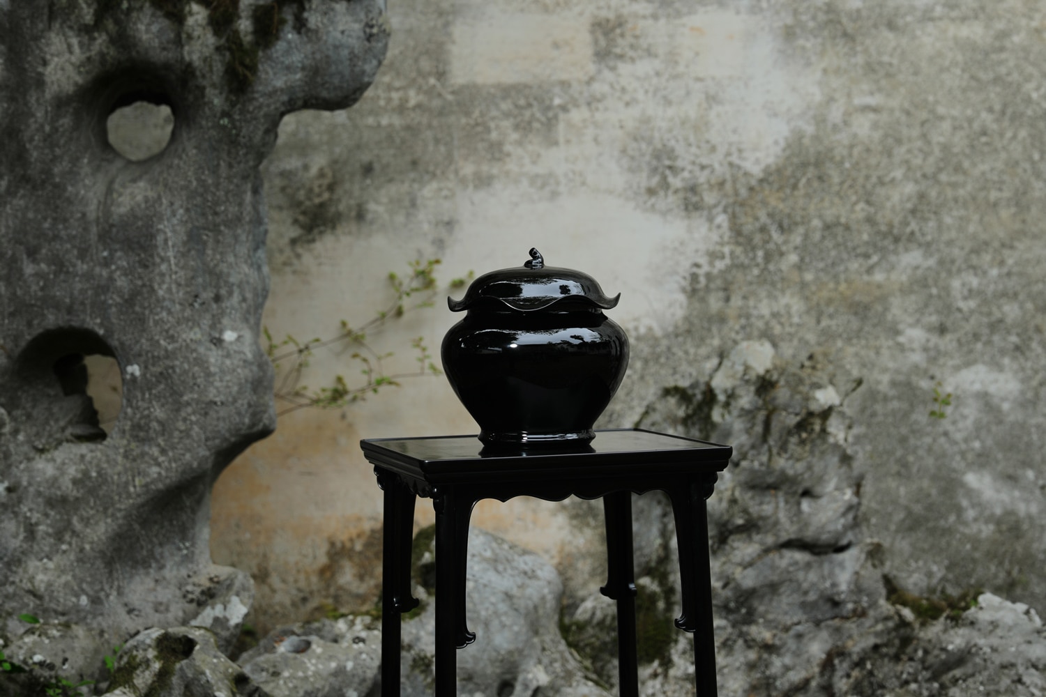 Lotus leaf lidded Jar