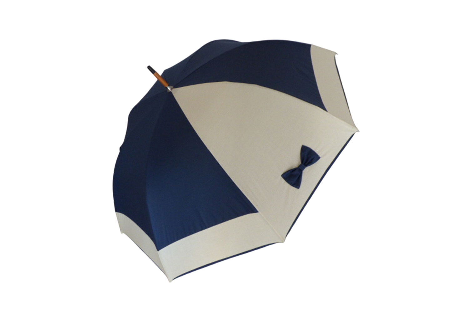 Nathalie Fraudeau Navy blue and beige with bow tie