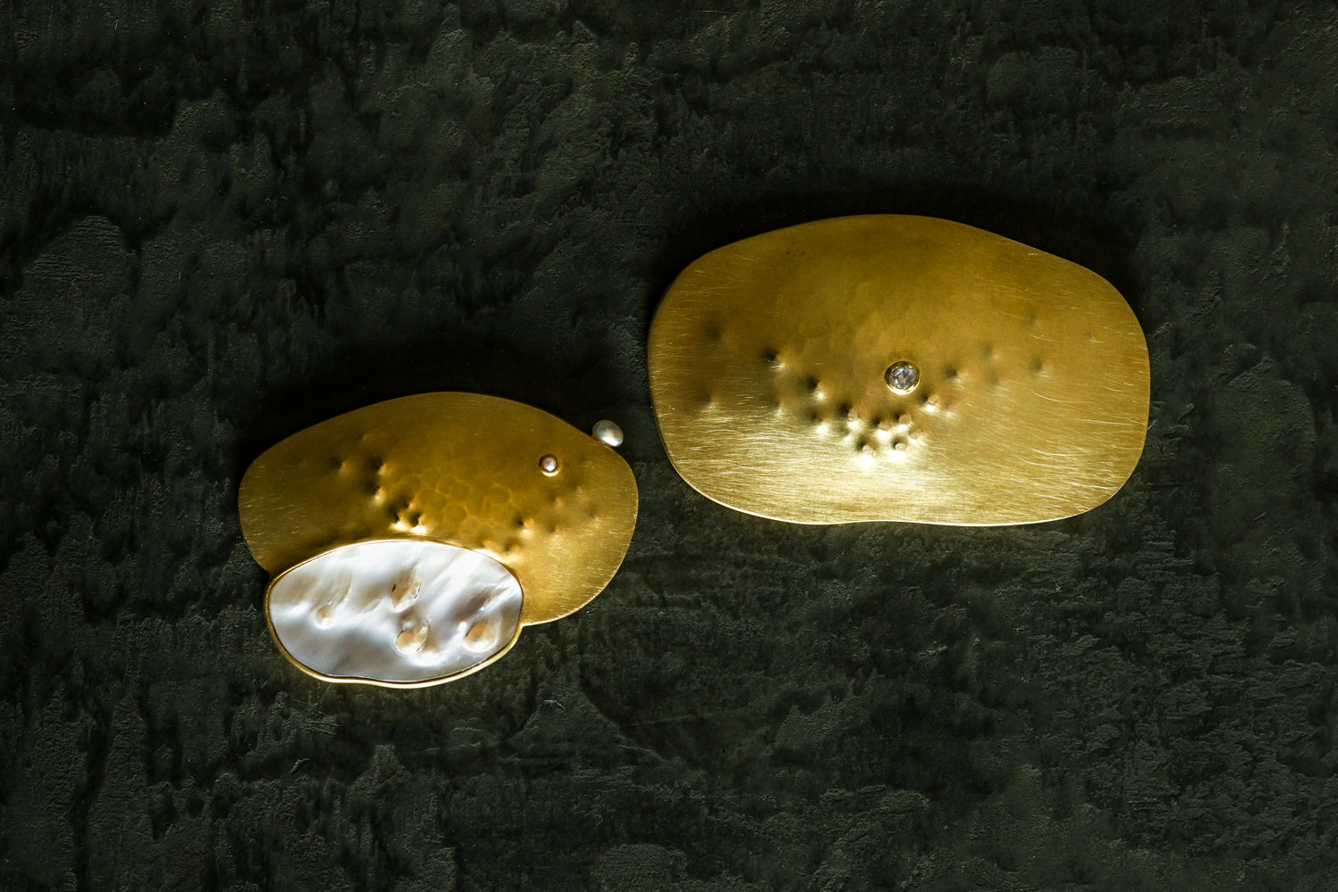 Catherine Rochtus River stone brooches