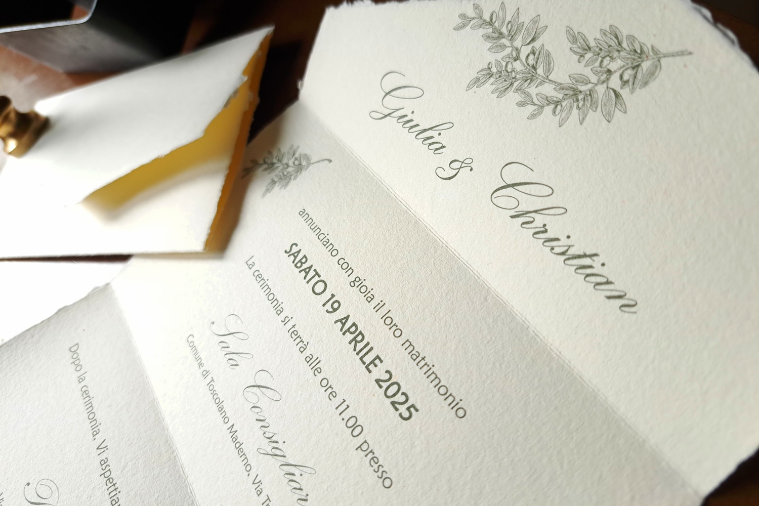 Marco Castellini & Michela Bertanza Wedding invitation 2