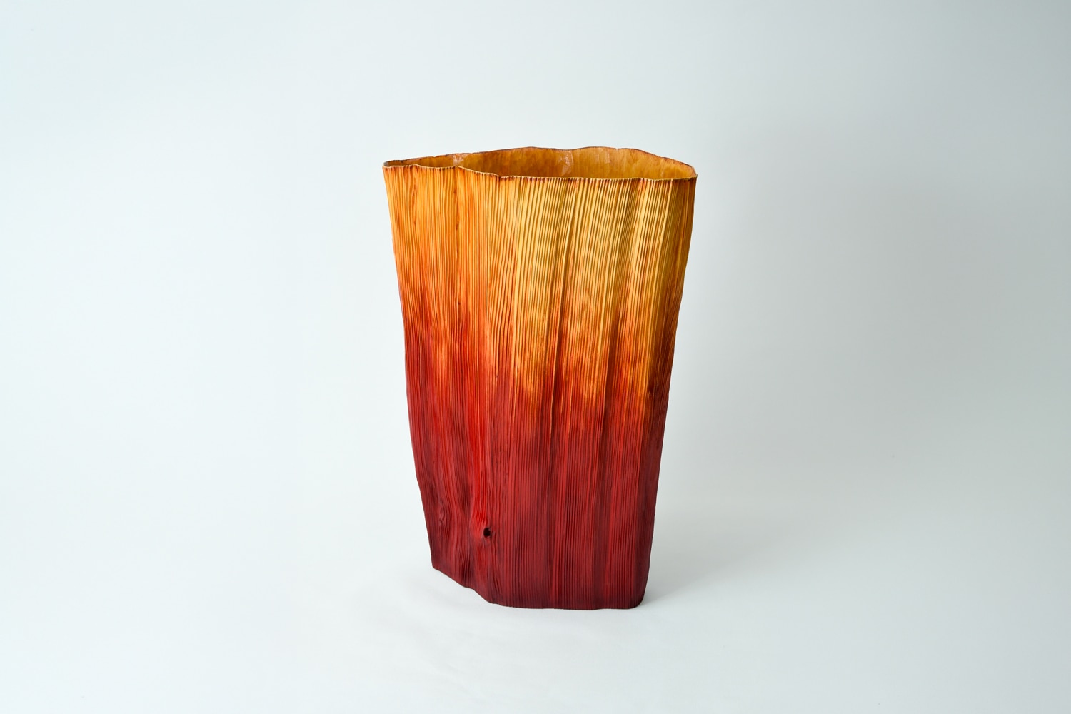 Didi Ng Wing Yin Pleats Vase Cinnabar Red
