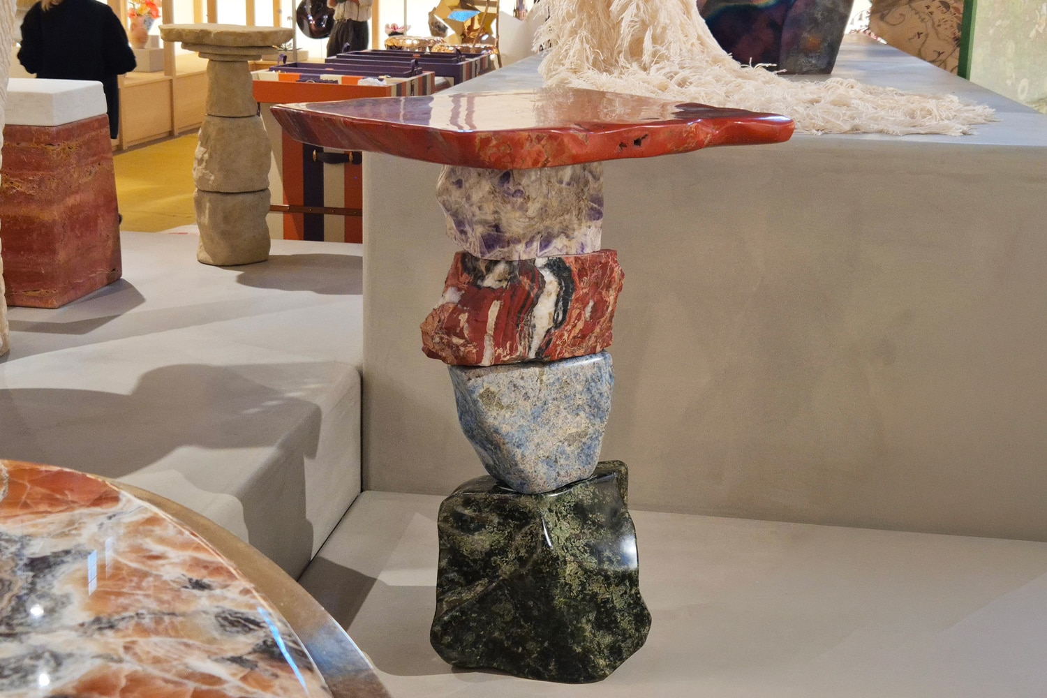 Lea Colombo Red Jasper Bar Console