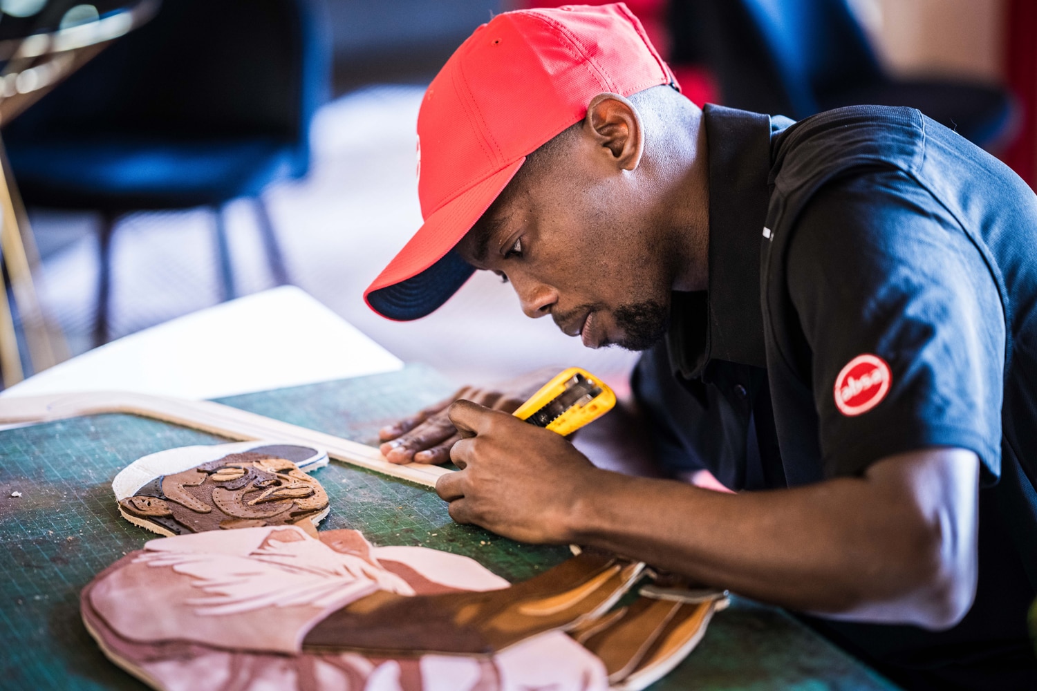 The art of reclaimed leather portraiture