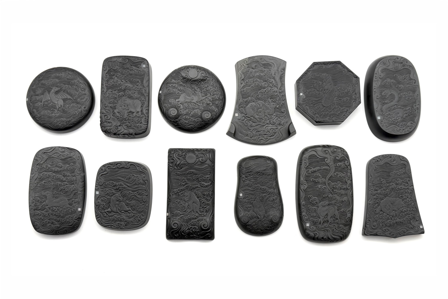 Zhiliang Wang 汪志良 The Chinese Zodiac Inkstones