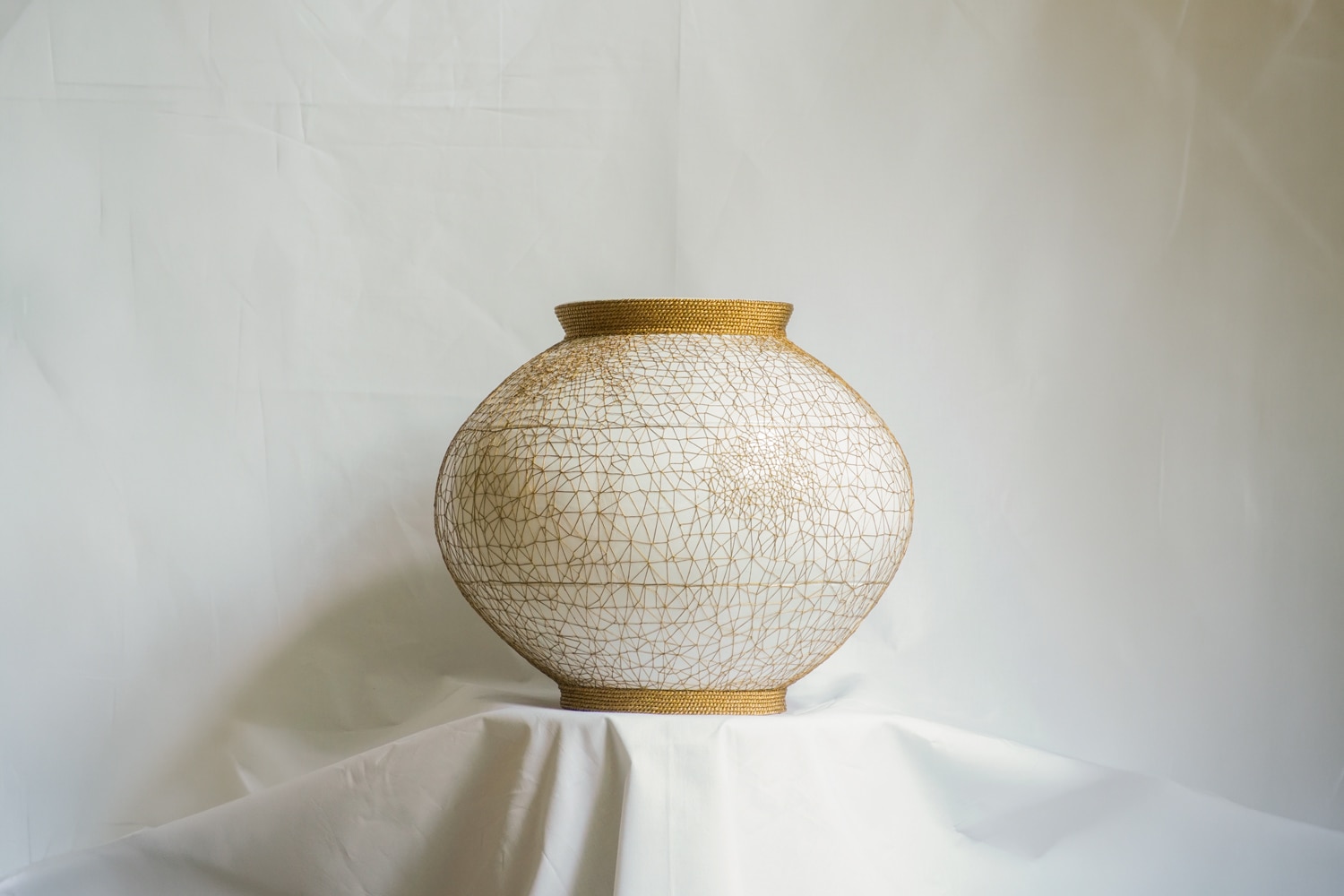 The Kalhath Foundation Metal Lace Moon Jar; Pashmina Moon Jar