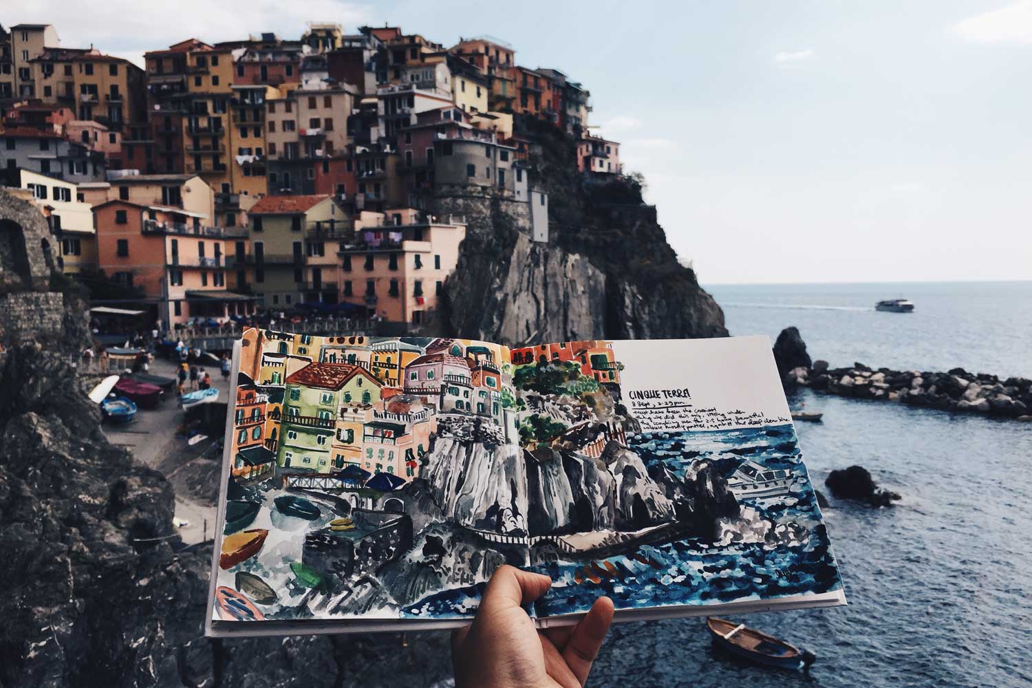 Ly Yeow Travel sketch in Cinque Terre, Italy