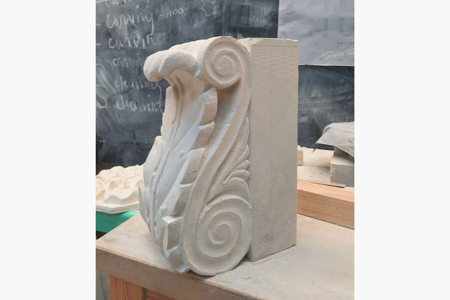 Eshraq Alabrash Acanthus Leaf in architectural carving