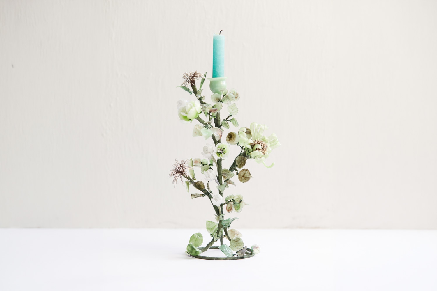 Plum and Chrysanthemum Candlestick