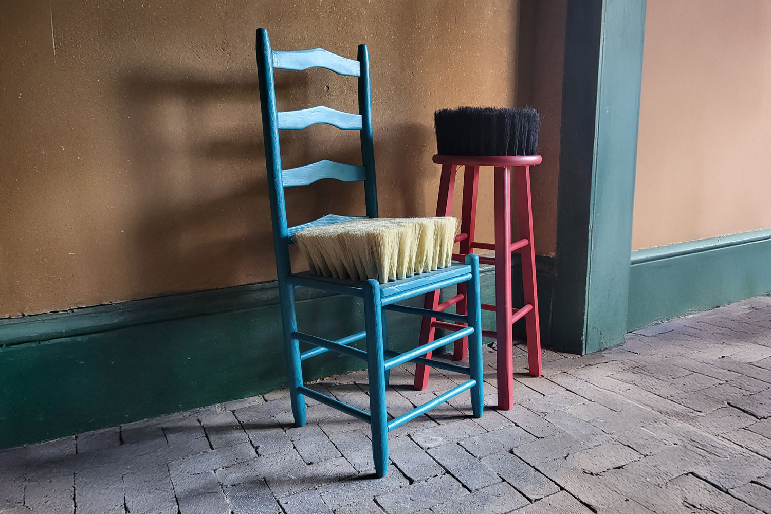 Julia Tait Dickenson Broom chair and stool