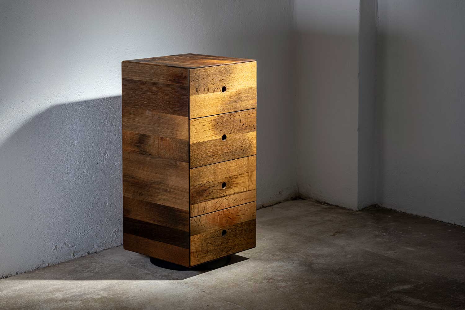 David Seltz Rotating monolith with four drawers