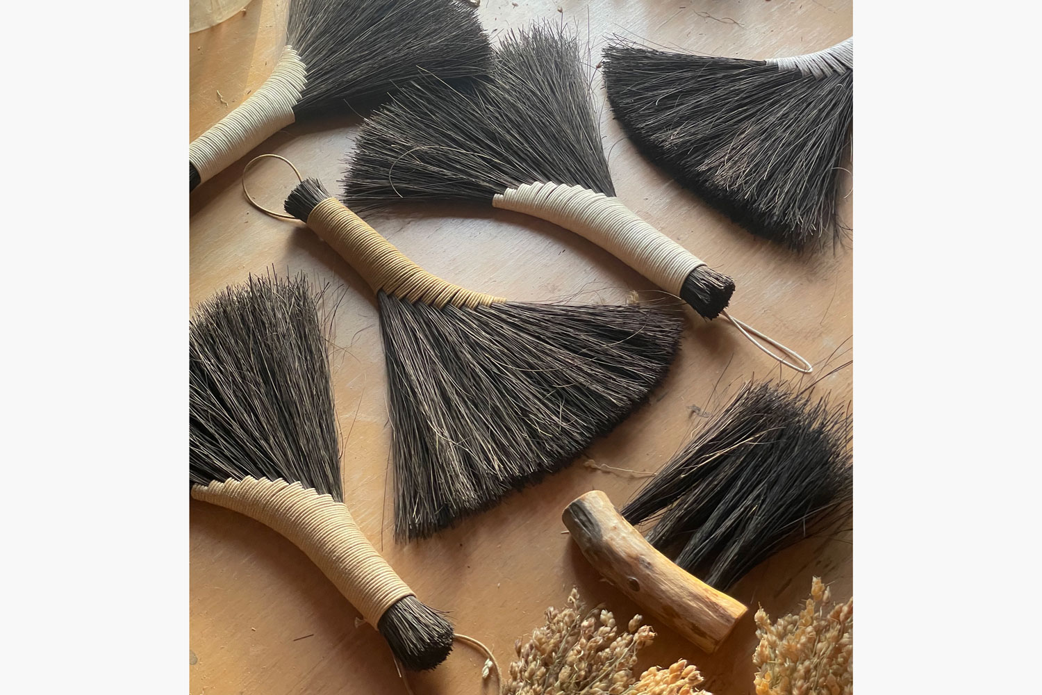 Tia Tumminello Woven palm fibre brushes