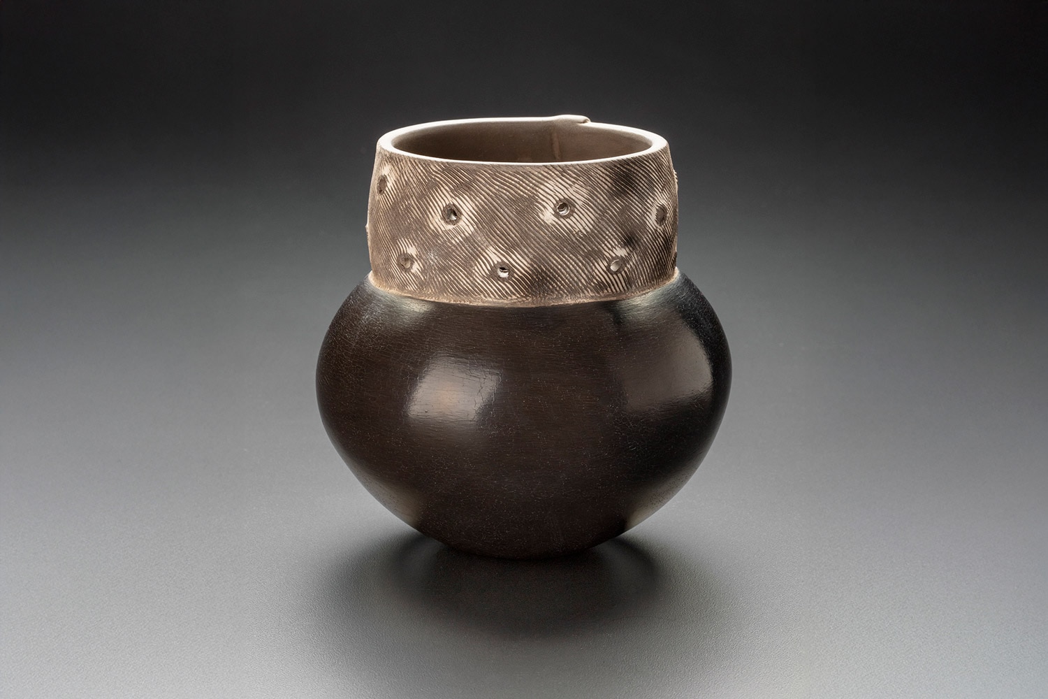 Paula Shalan Smoke fired coil pot