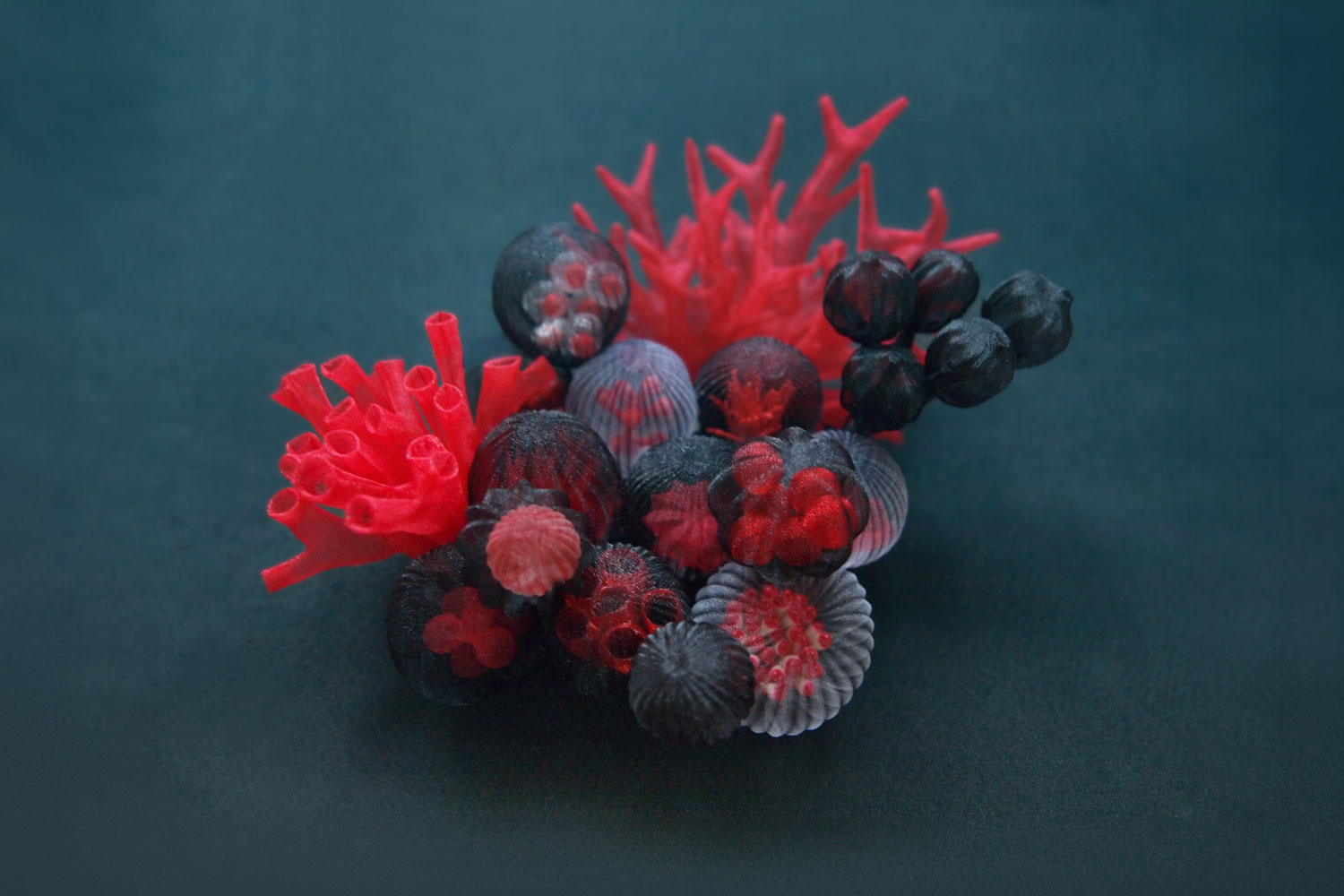 Mariko Kusumoto Red Coral brooch