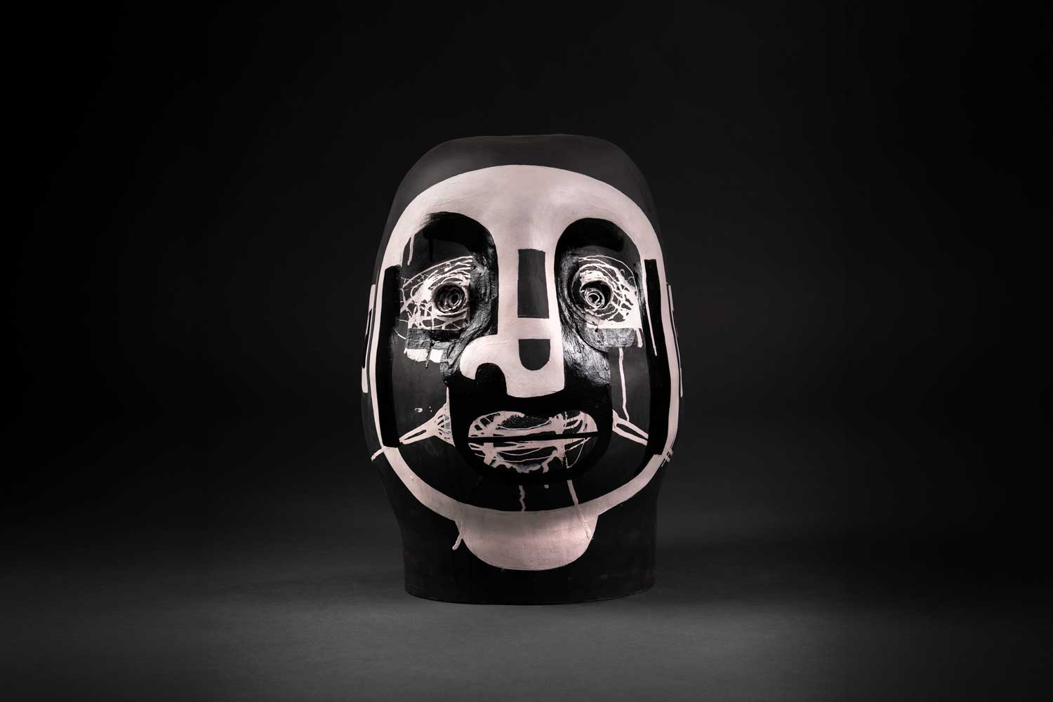 Carl Richard Söderström Black and white doll head mask