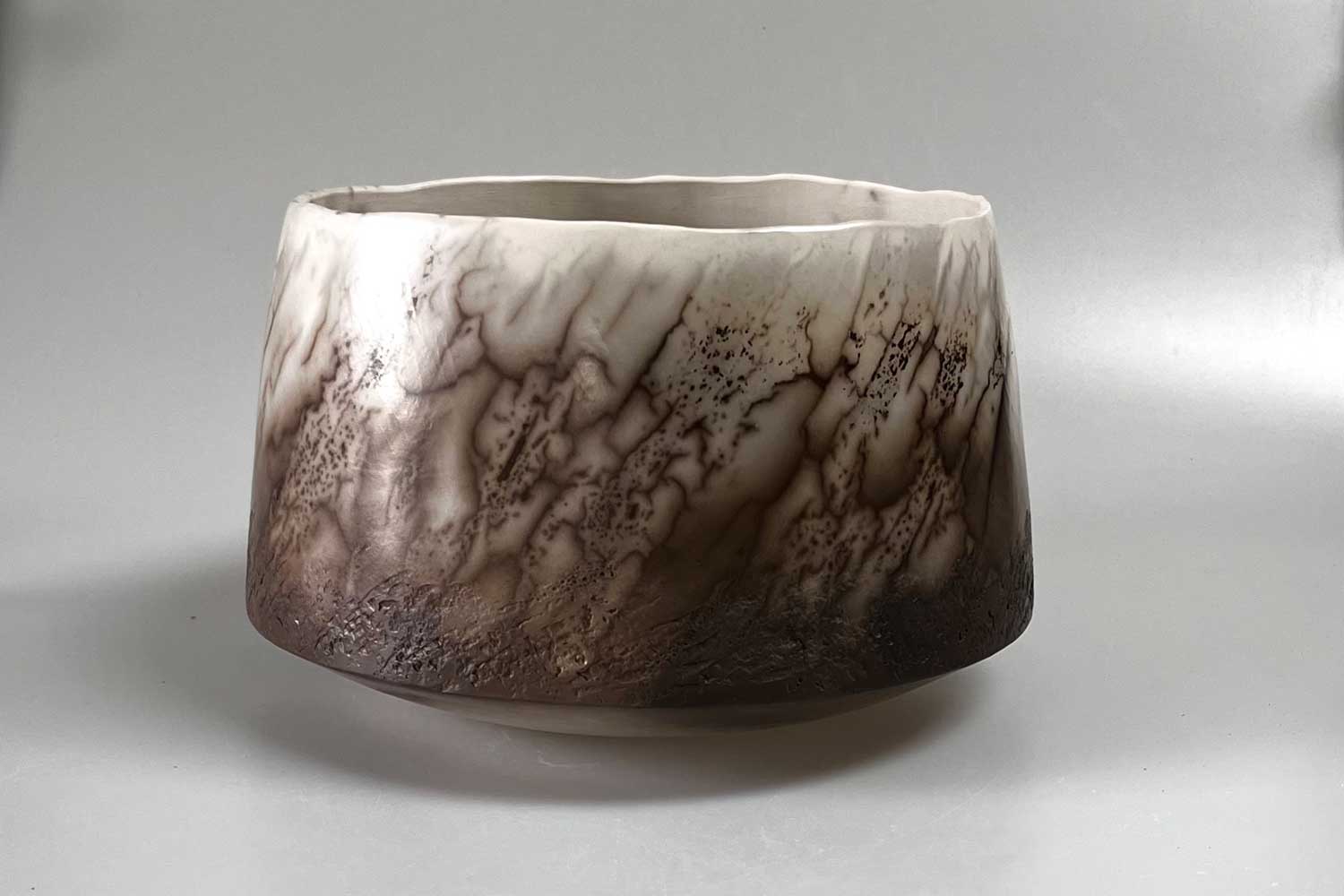Moira Goodall Angled smoke fired bowl