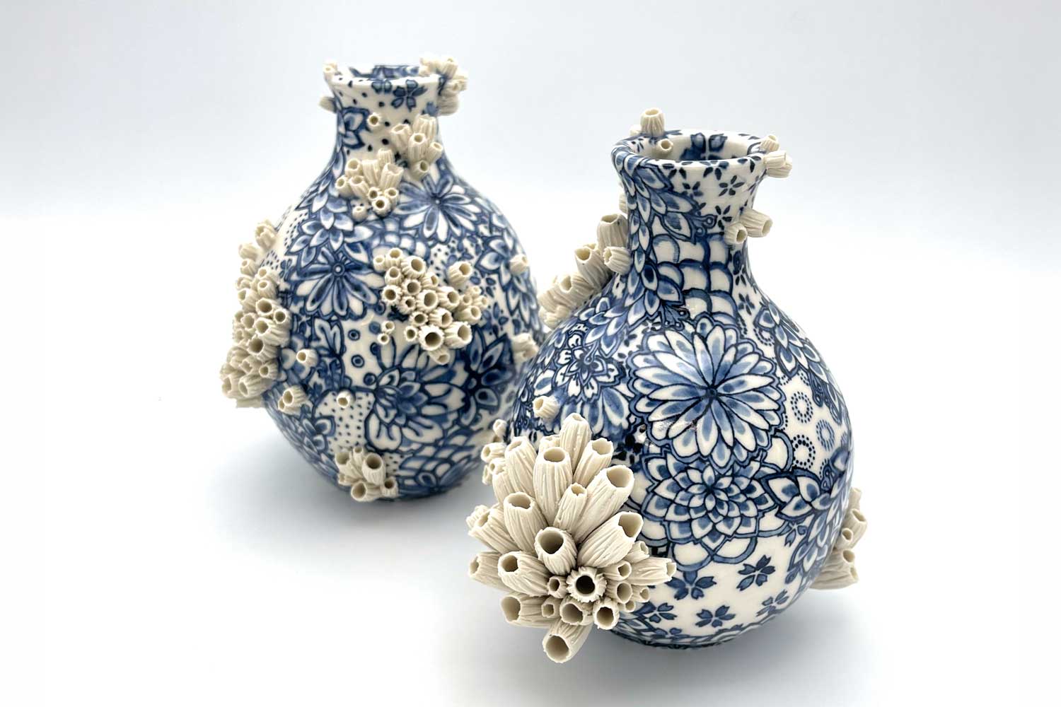 Laurel Lukaszewski Ocean garden barnacle vases