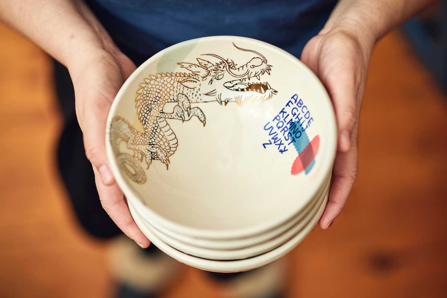 Ayumi Horie Dragon and Alphabet bowl