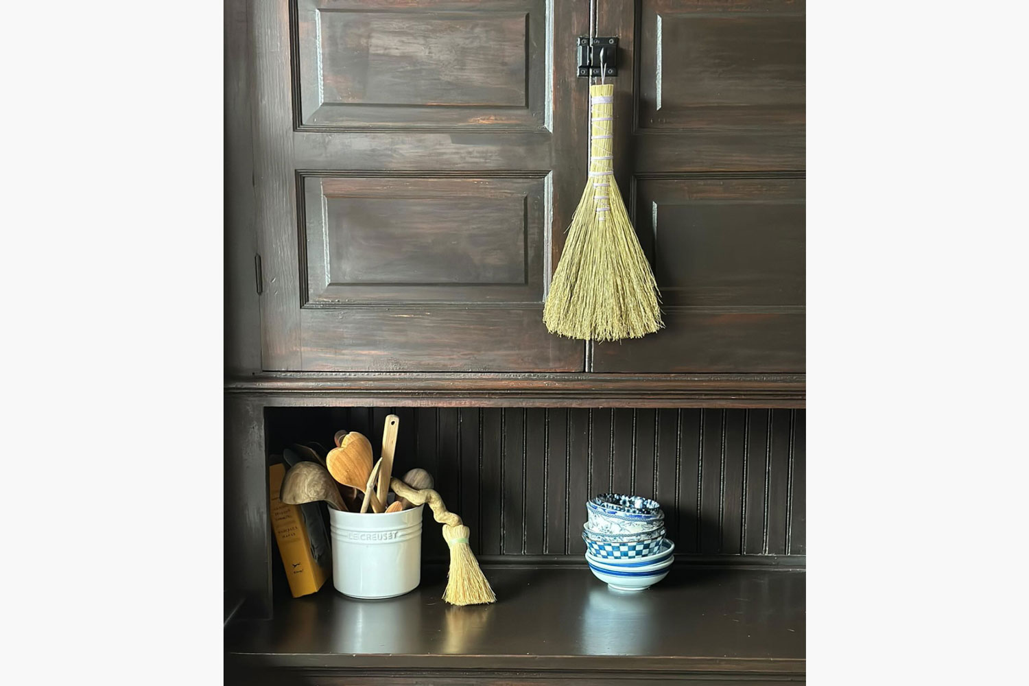 Tia Tumminello Broomcorn hand broom and driftwood brush