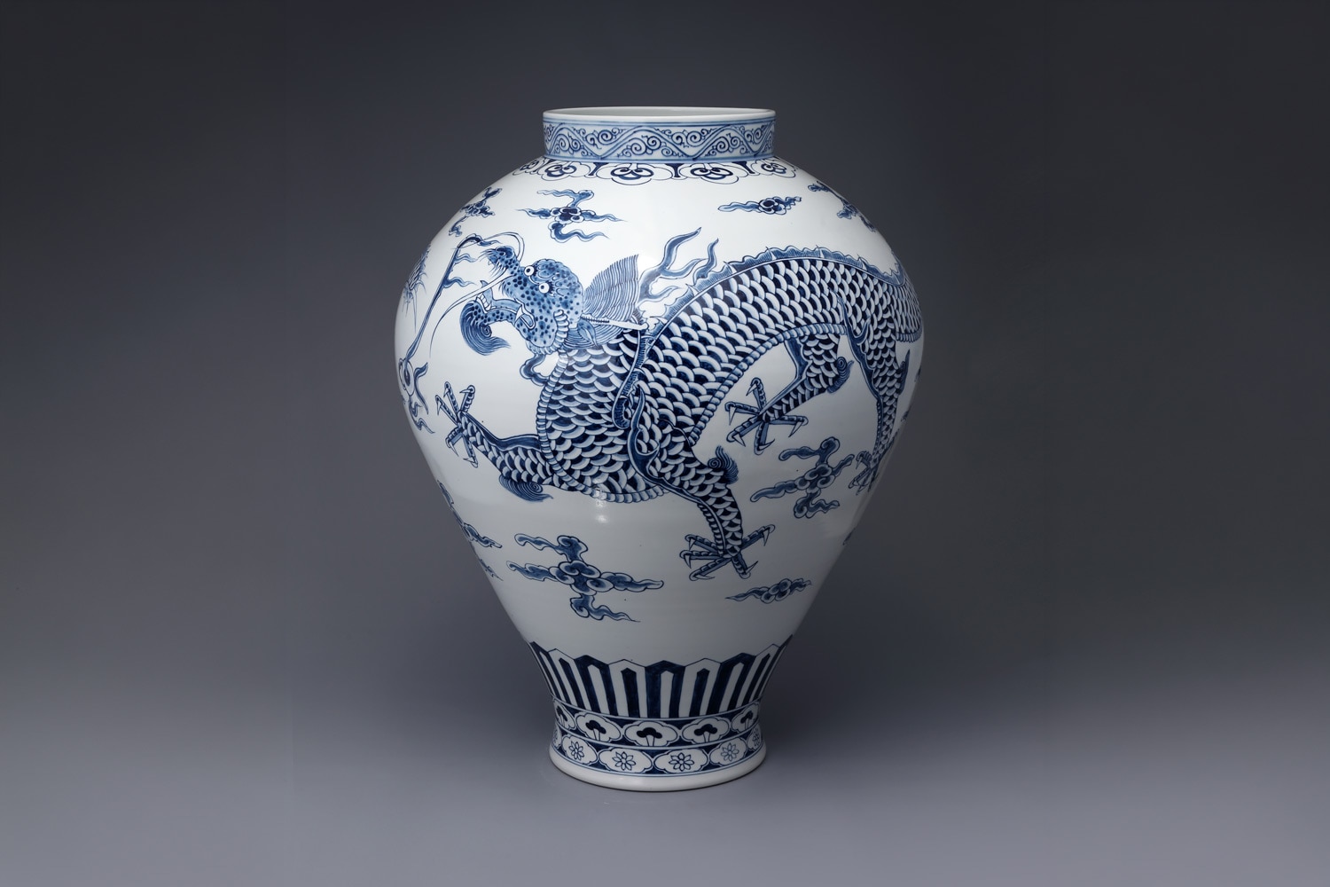 Jong Young Kim Large Blue-and-White Dragon Jar