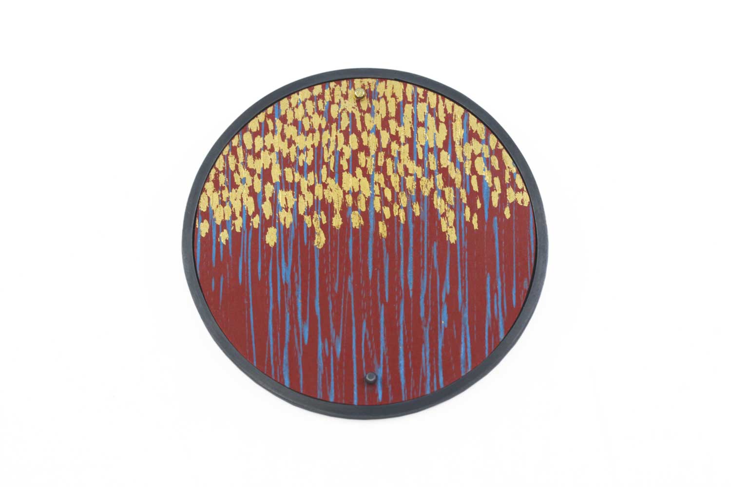 Emily Kidson Framed paprika sgraffito brooch
