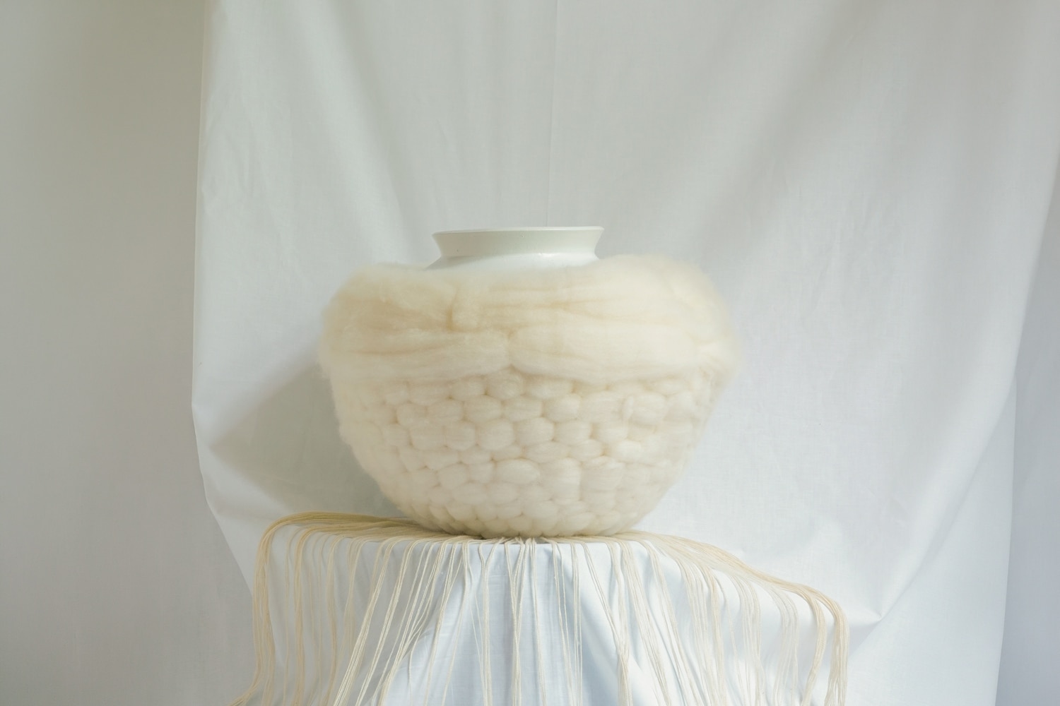 The Kalhath Foundation Metal Lace Moon Jar; Pashmina Moon Jar